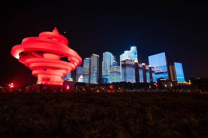 城市地標燈光秀